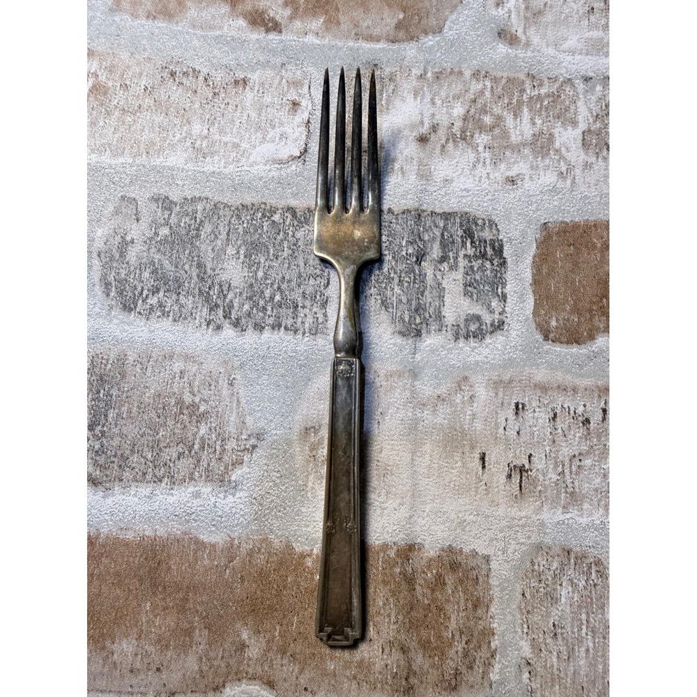 Vintage Victor Silver Seal Cold Meat‎ Serving Fork Floral Art Deco Silverplate